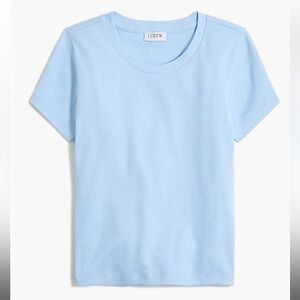 NWT J. Crew Factory light blue Crewneck cropped ribbed tee size medium